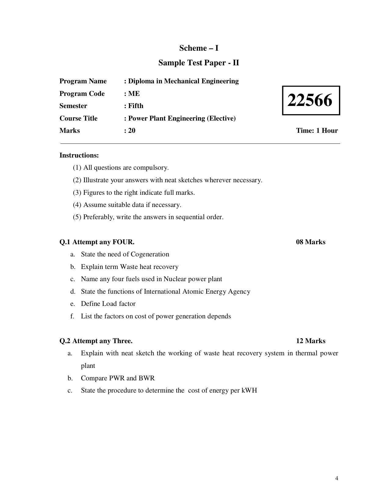 MSBTE Summer Question Paper 2019 - Power Plant Engineering (Elective) - Page 4