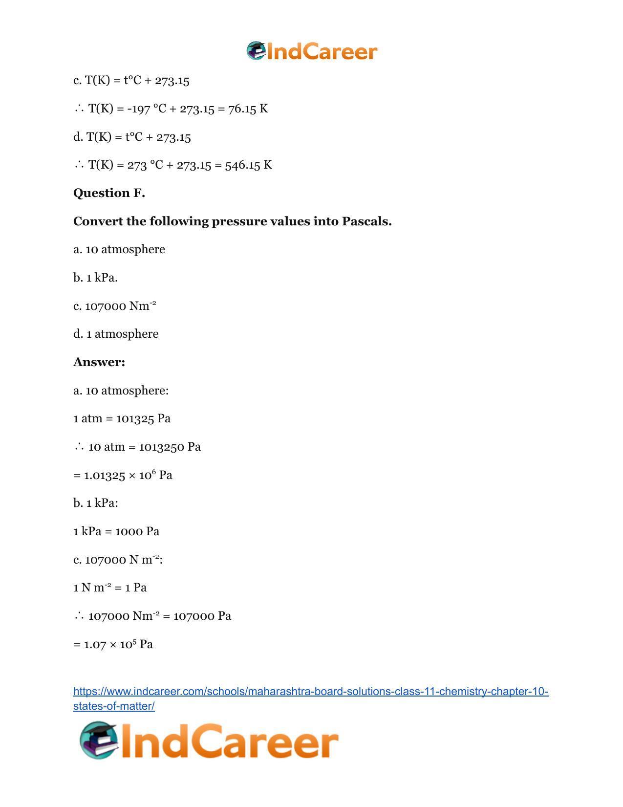 Maharashtra Board Solutions Class 11-Chemistry: Chapter 10- States of Matter - Page 6