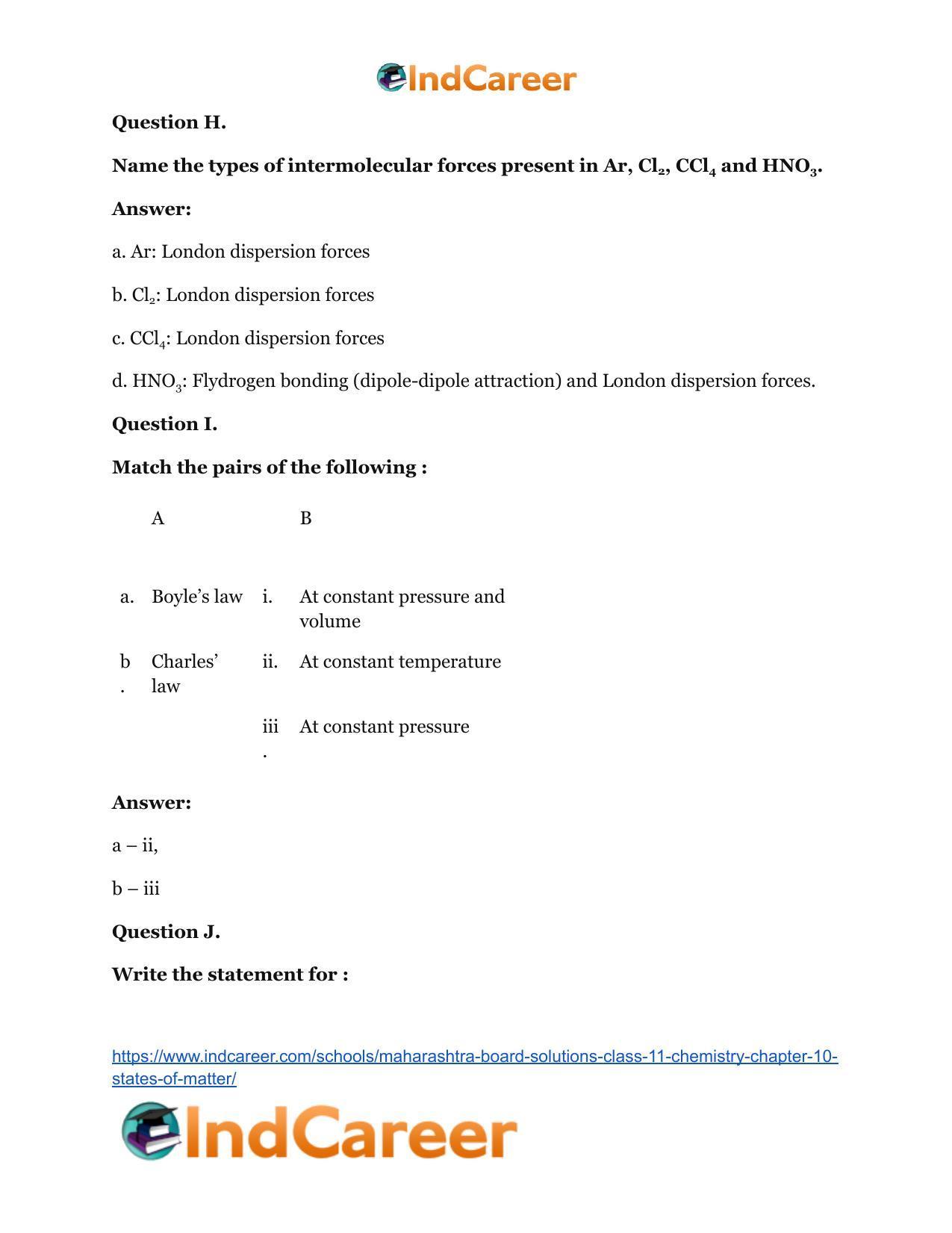 Maharashtra Board Solutions Class 11-Chemistry: Chapter 10- States of Matter - Page 15