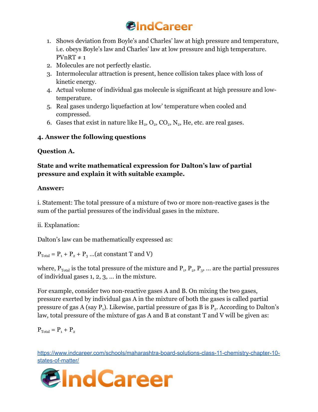 Maharashtra Board Solutions Class 11-Chemistry: Chapter 10- States of Matter - Page 17