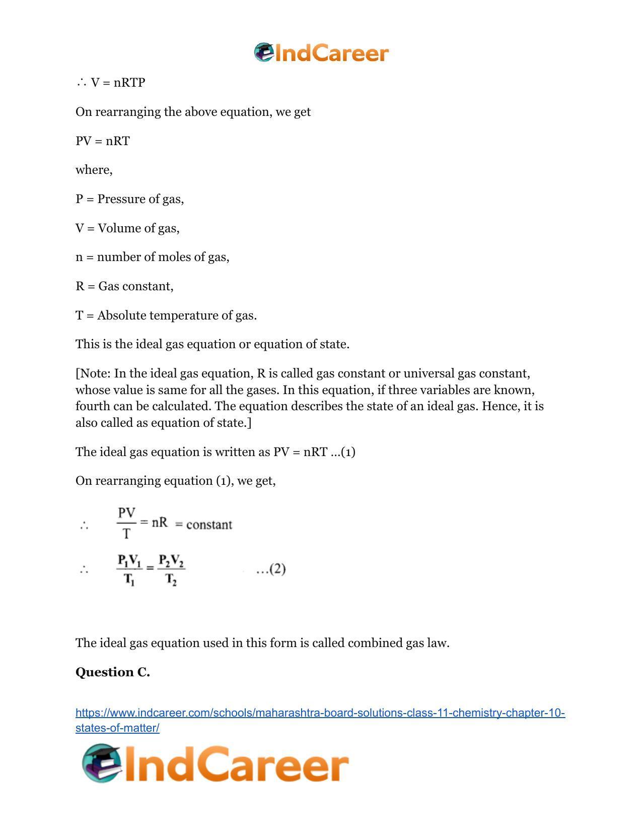Maharashtra Board Solutions Class 11-Chemistry: Chapter 10- States of Matter - Page 19