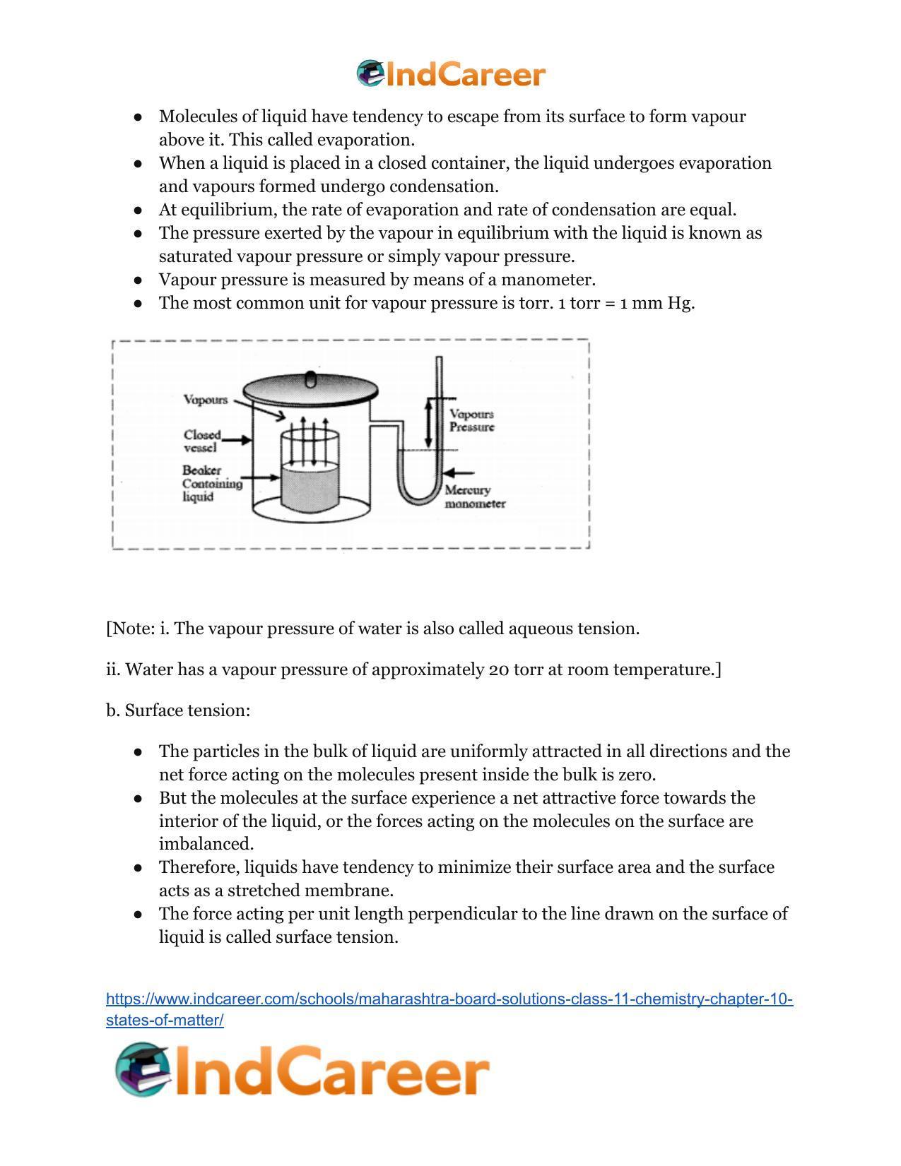 Maharashtra Board Solutions Class 11-Chemistry: Chapter 10- States of Matter - Page 22