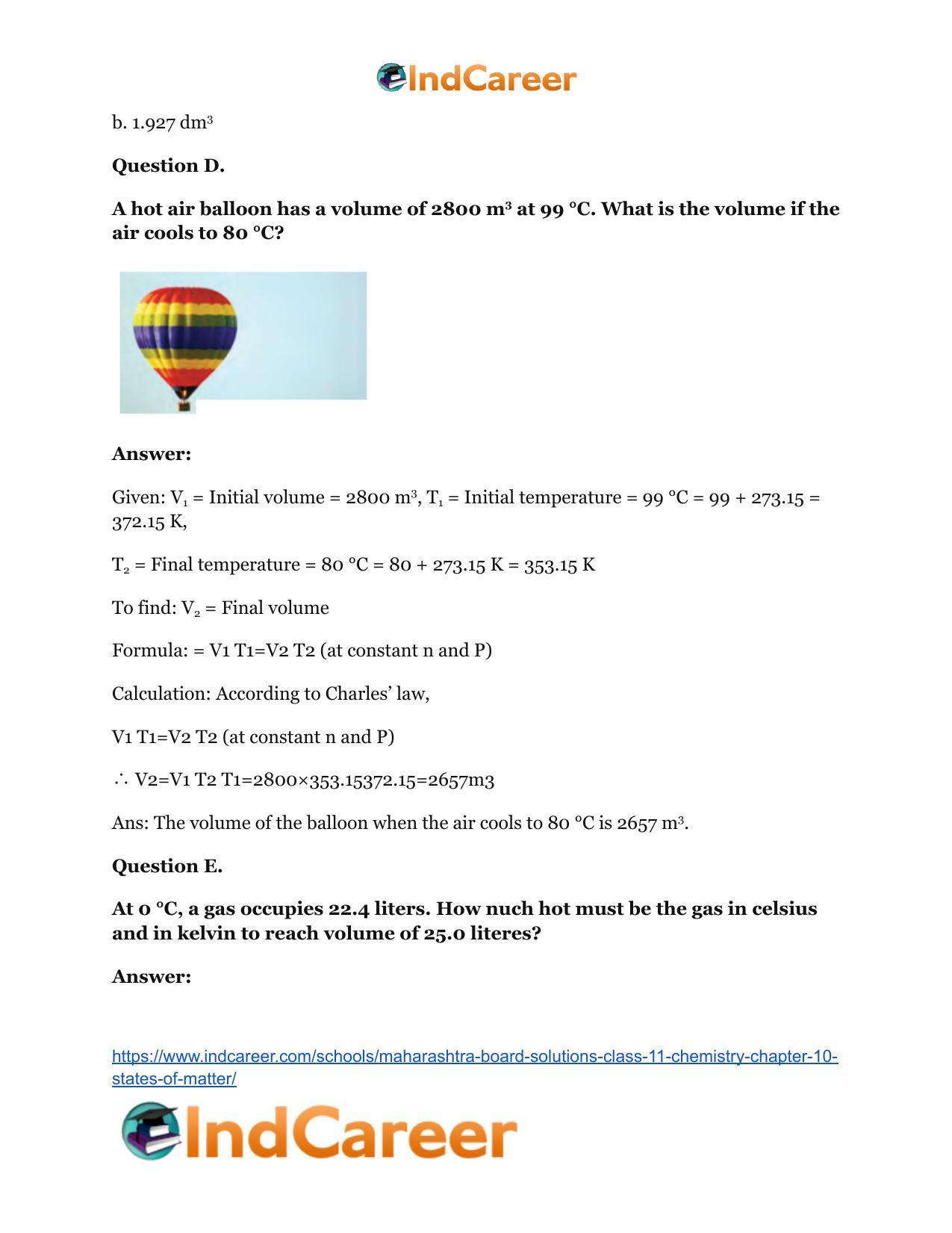Maharashtra Board Solutions Class 11-Chemistry: Chapter 10- States of Matter - Page 27