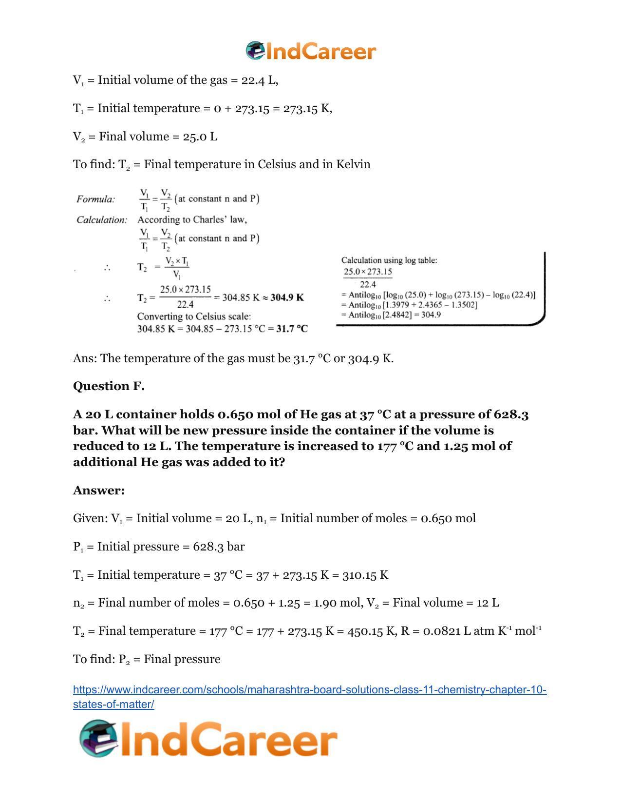 Maharashtra Board Solutions Class 11-Chemistry: Chapter 10- States of Matter - Page 28