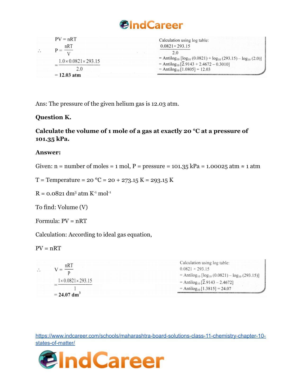 Maharashtra Board Solutions Class 11-Chemistry: Chapter 10- States of Matter - Page 32