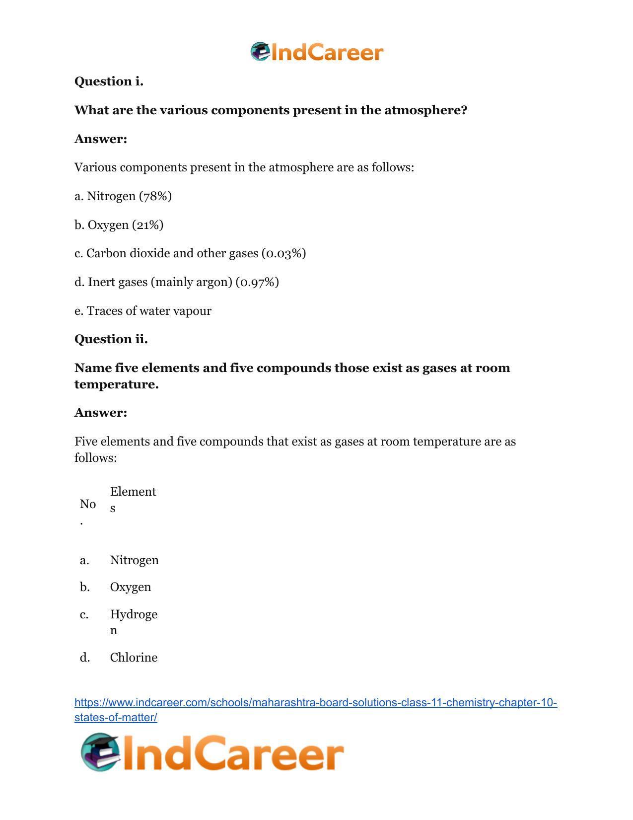 Maharashtra Board Solutions Class 11-Chemistry: Chapter 10- States of Matter - Page 34