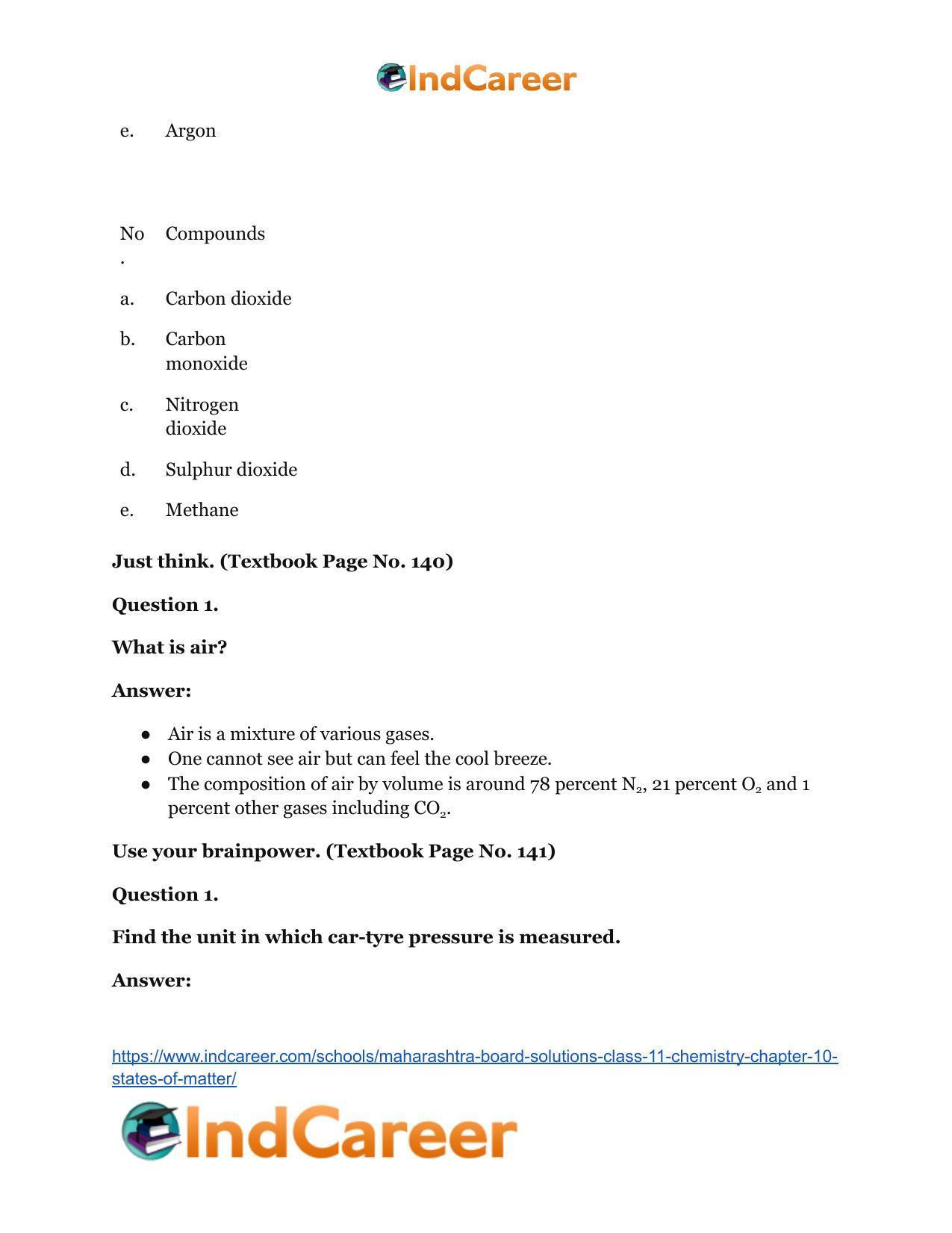 Maharashtra Board Solutions Class 11-Chemistry: Chapter 10- States of Matter - Page 35
