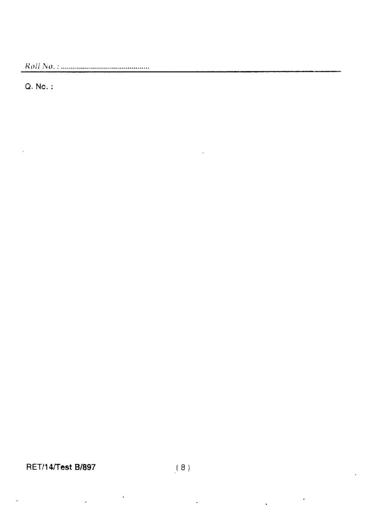 BHU RET Psychology 2014 Question Paper - Page 10