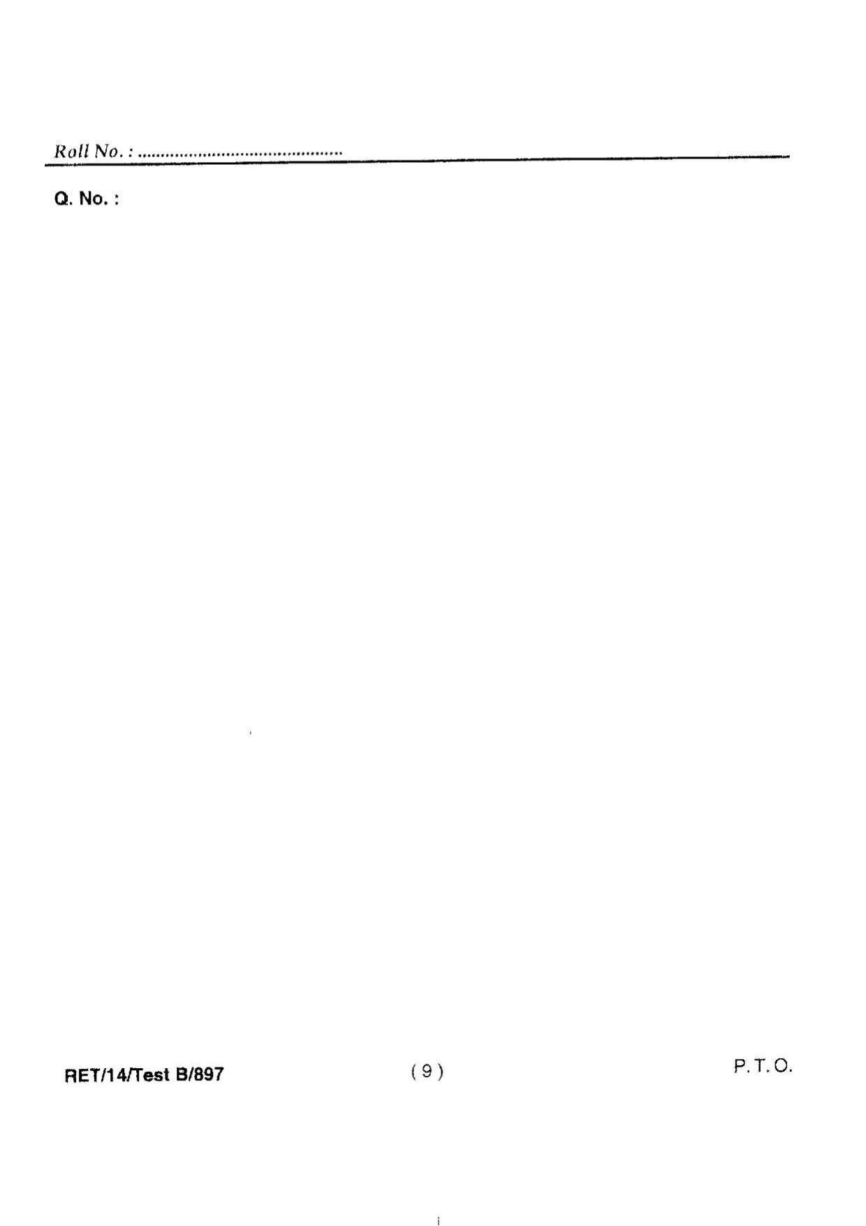 BHU RET Psychology 2014 Question Paper - Page 11