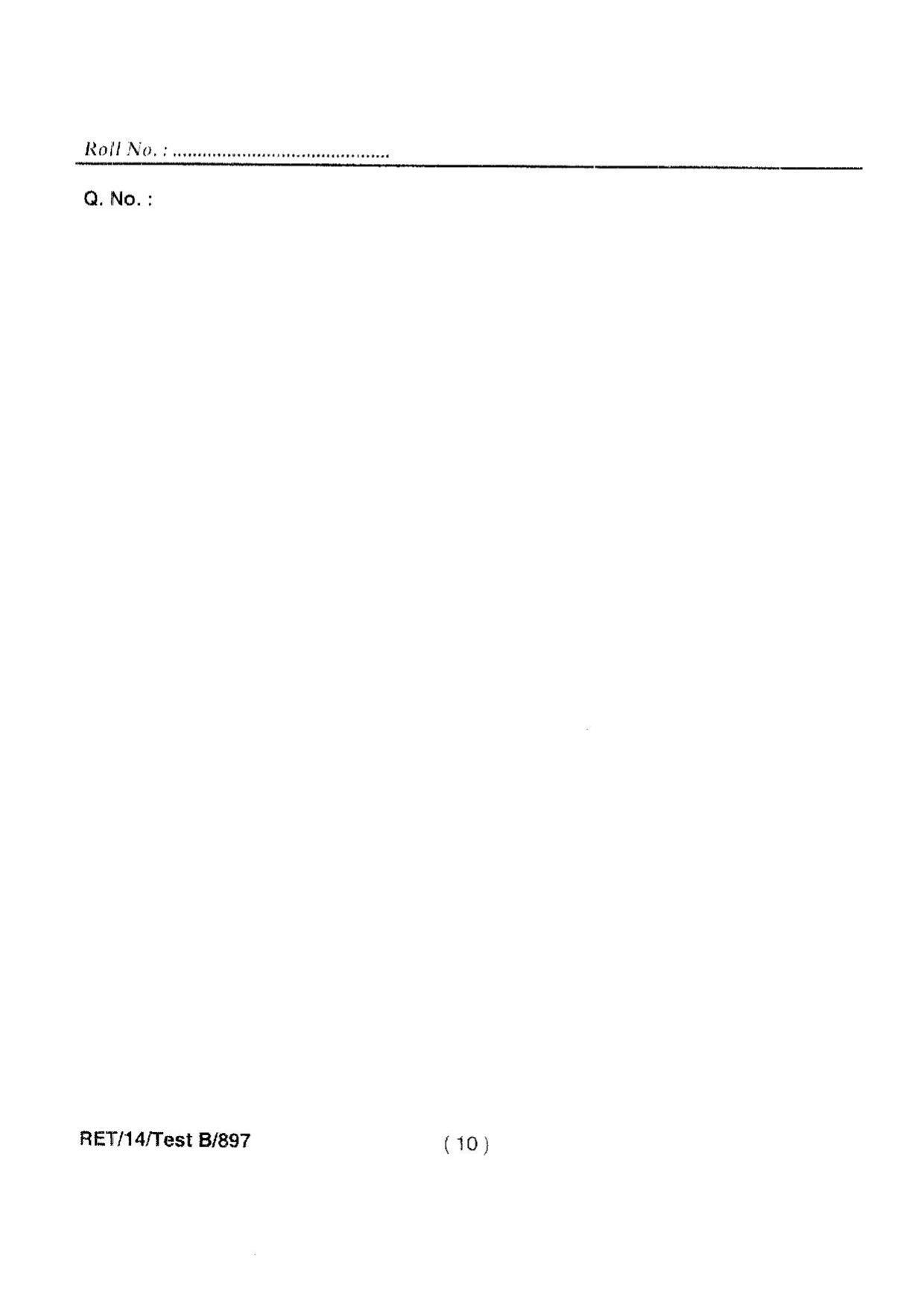 BHU RET Psychology 2014 Question Paper - Page 12