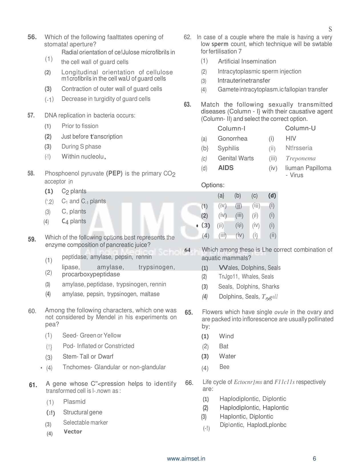 AIMSET 2024 Sample Paper - 1 - Page 7