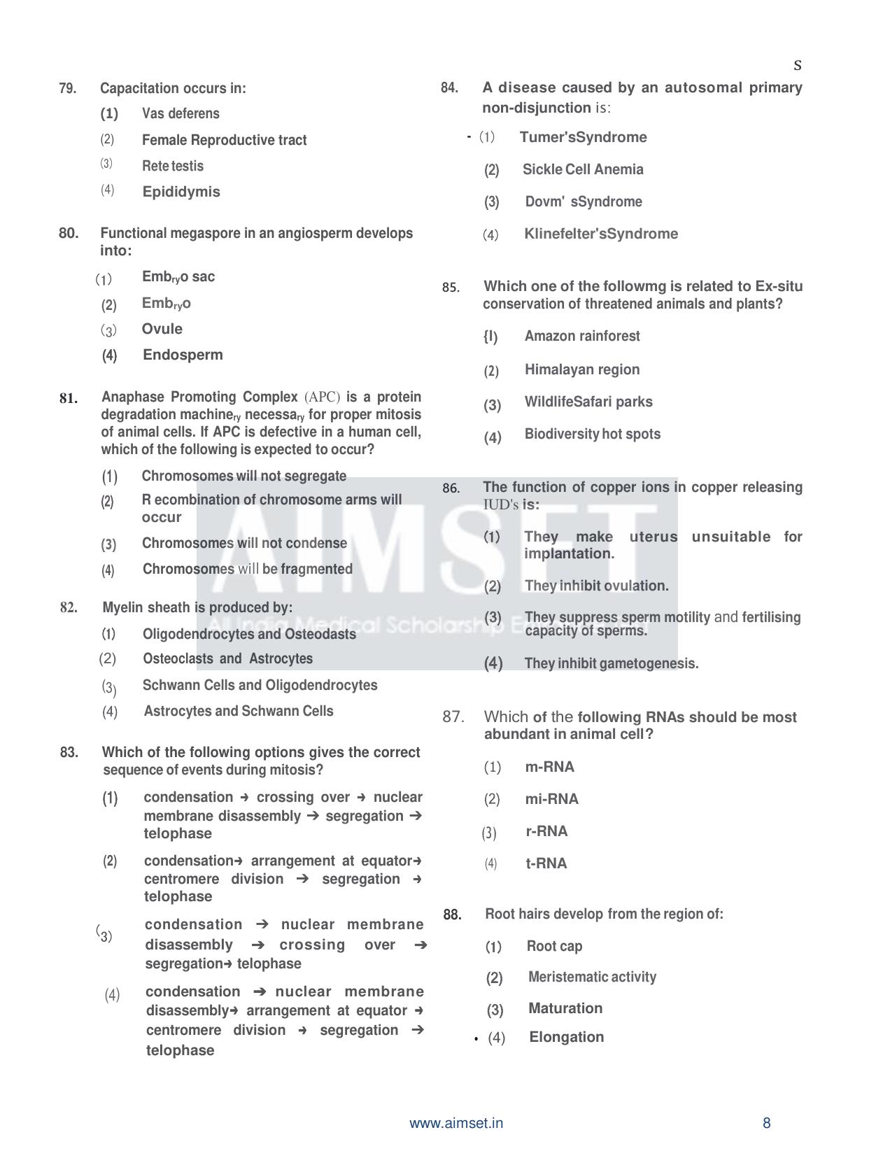 AIMSET 2024 Sample Paper - 1 - Page 9