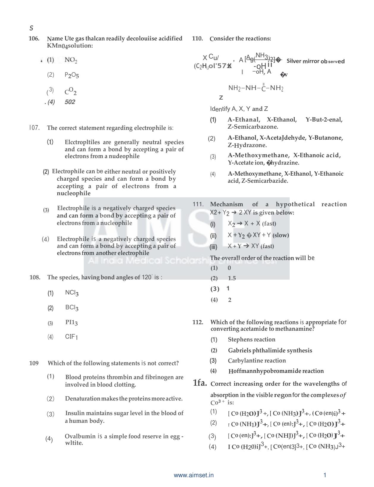 AIMSET 2024 Sample Paper - 1 - Page 12