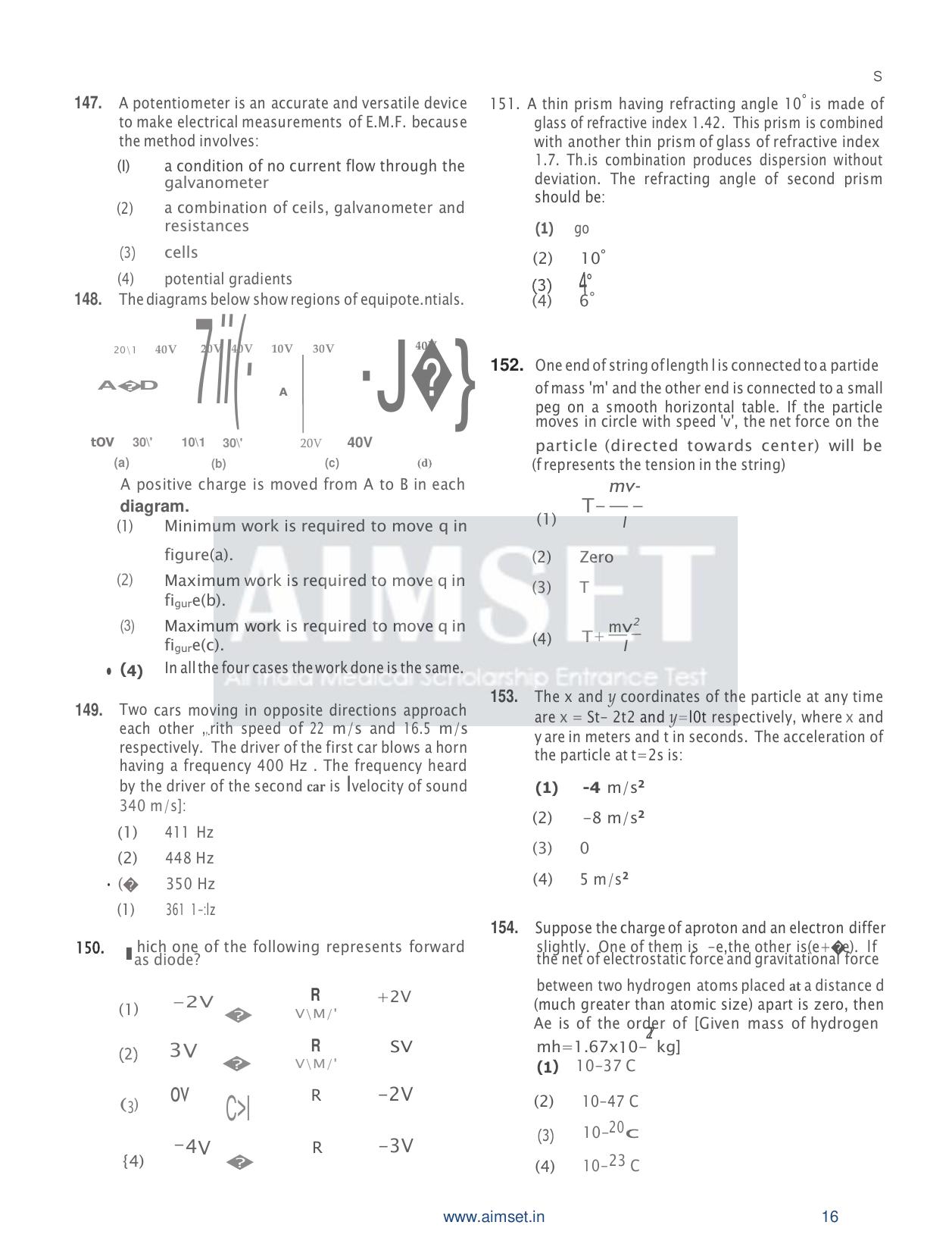 AIMSET 2024 Sample Paper - 1 - Page 17