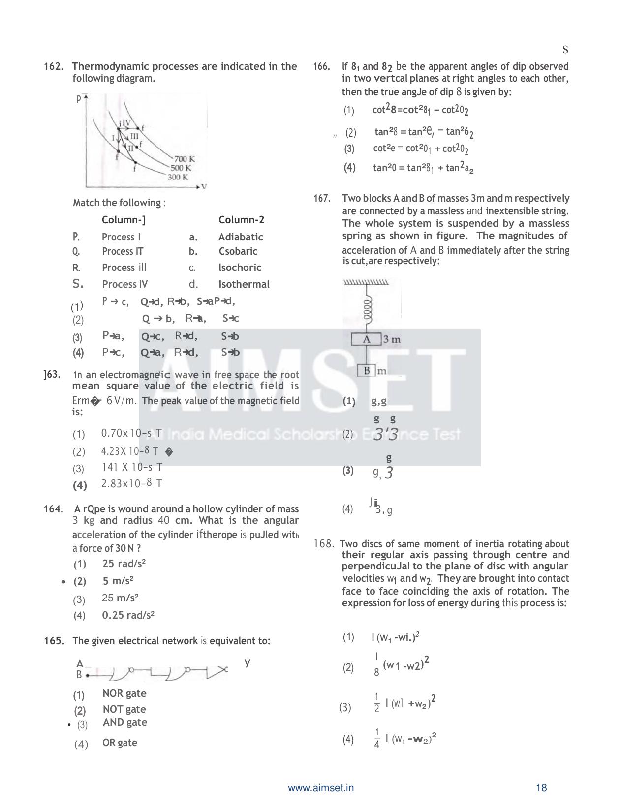 AIMSET 2024 Sample Paper - 1 - Page 19