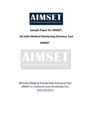 AIMSET 2024 Sample Paper - 1