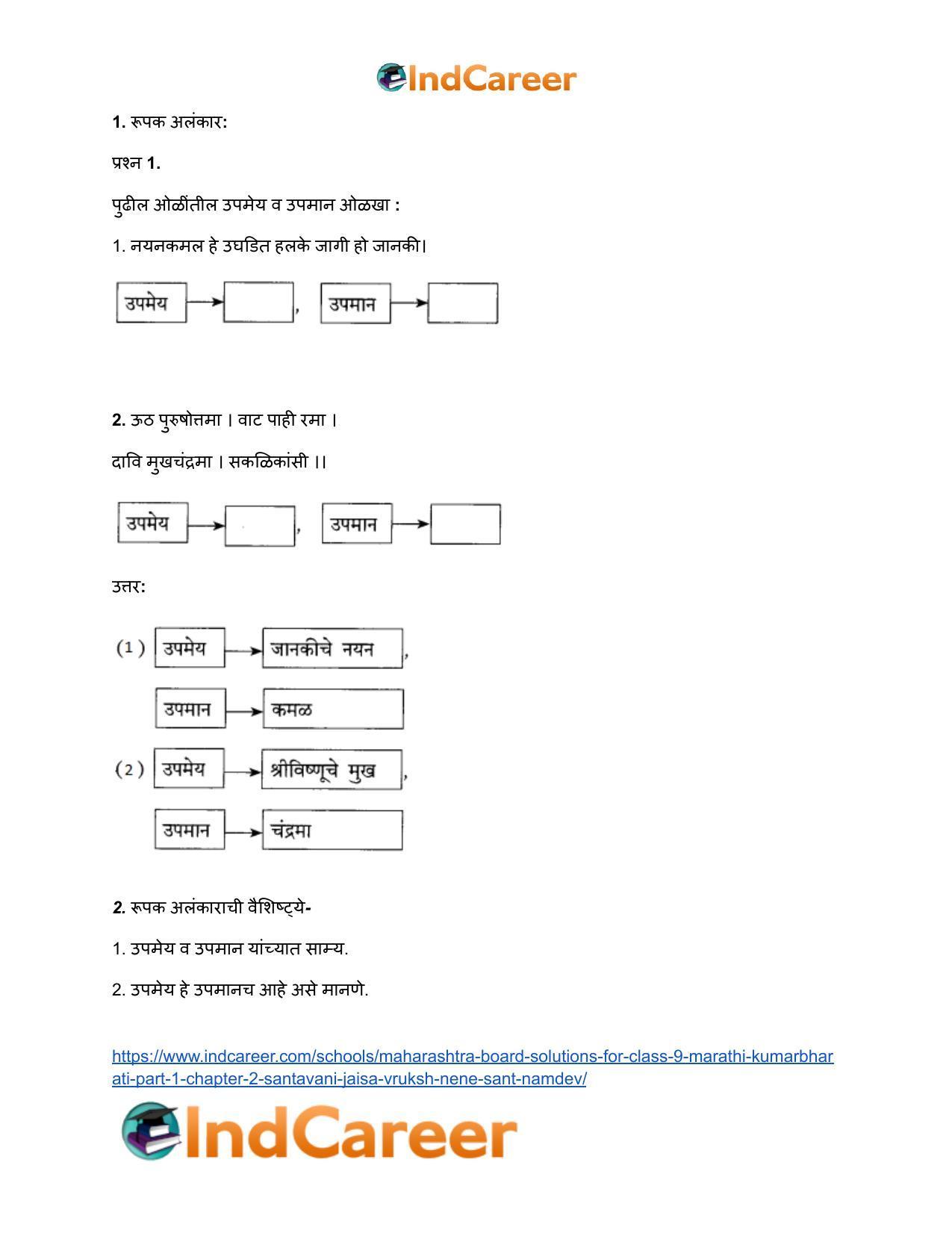 Maharashtra Board Solutions for Class 9- Marathi Kumarbharati (Part- 1): Chapter 2- संतवाणी (अ) जैसा वृक्ष नेणे- संत नामदेव - Page 6