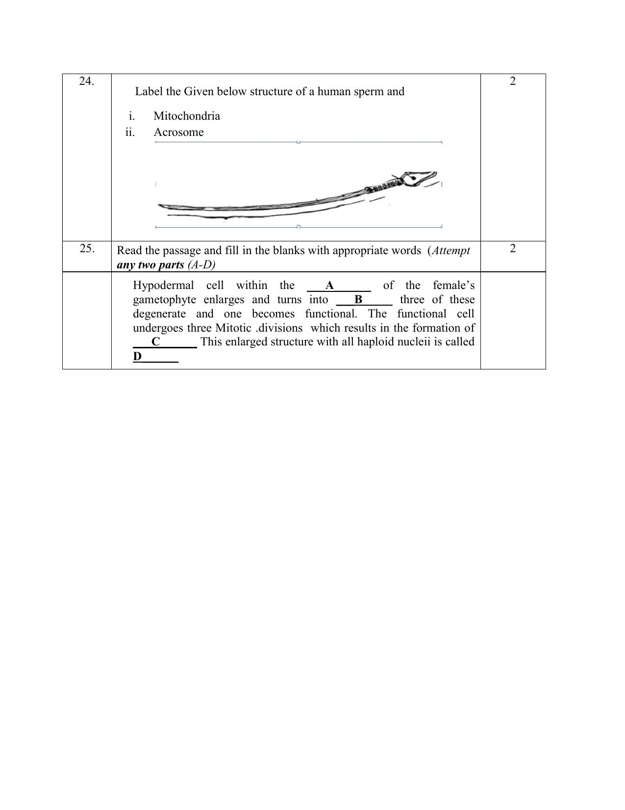 NIOS Class 12 Biology Sample Paper - Page 9