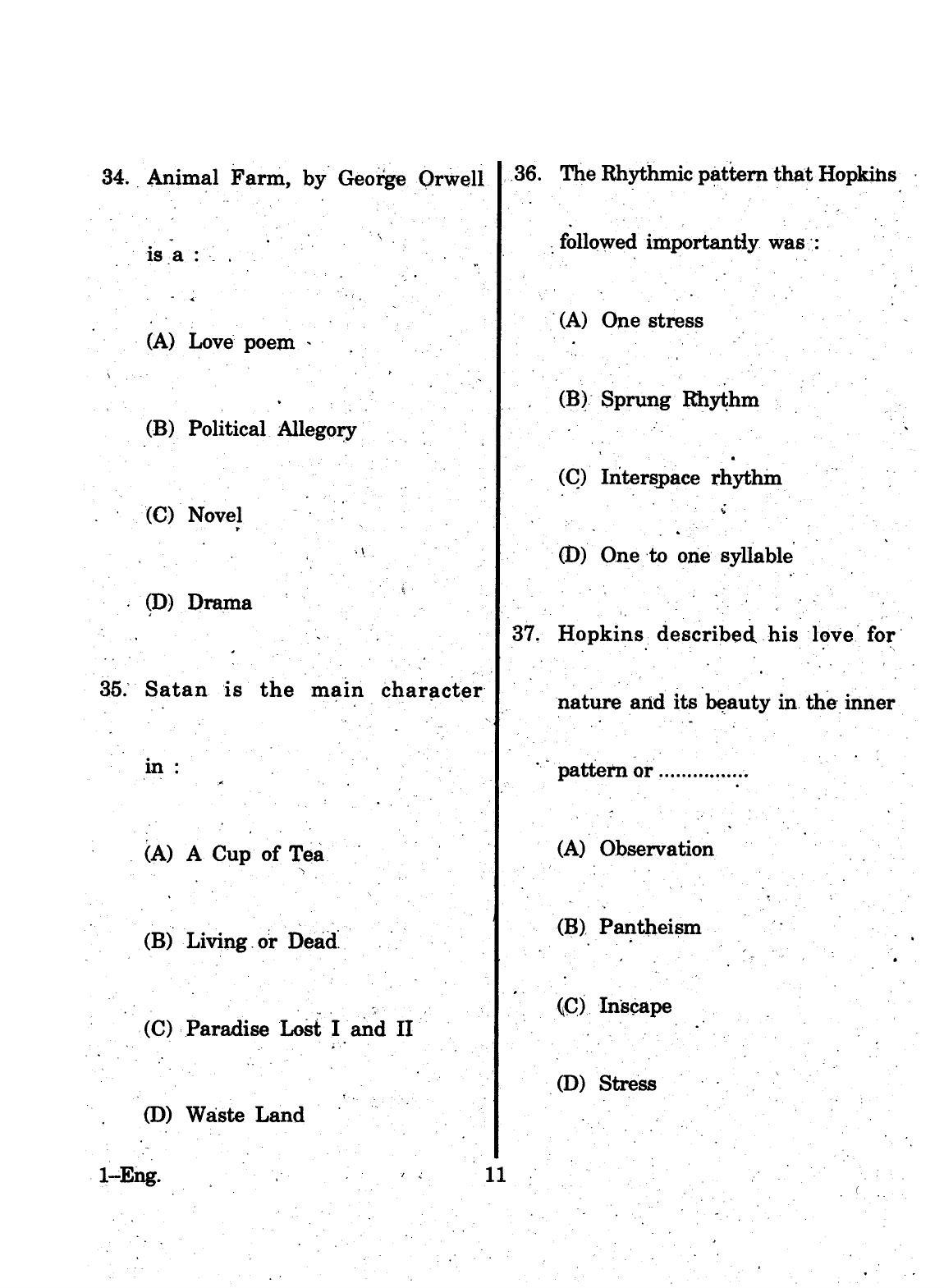 URATPG 2015 English Question Paper - Page 11