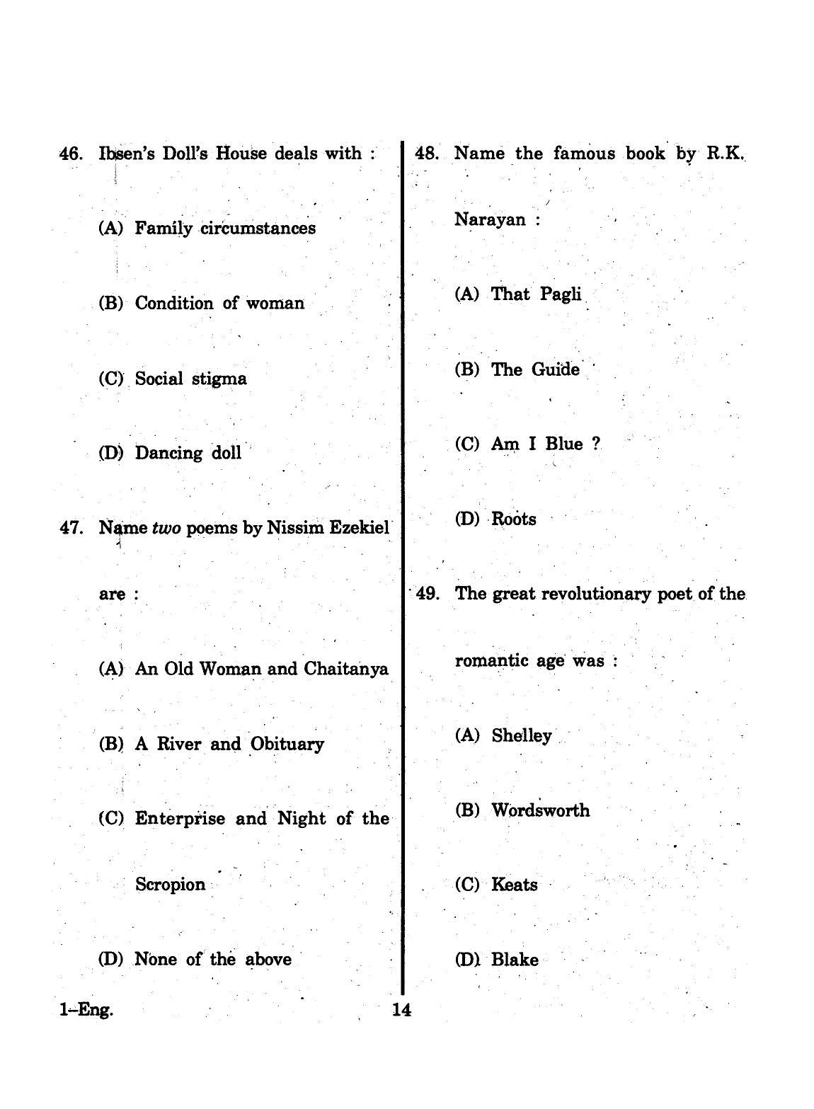 URATPG 2015 English Question Paper - Page 14