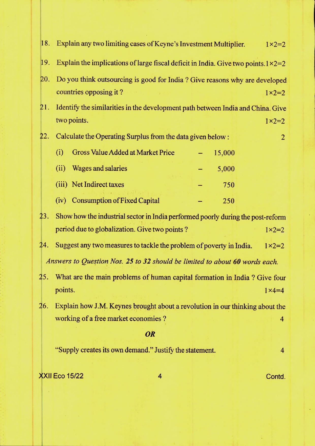 COHSEM 12th Question Papers 2022 Economics - Page 4