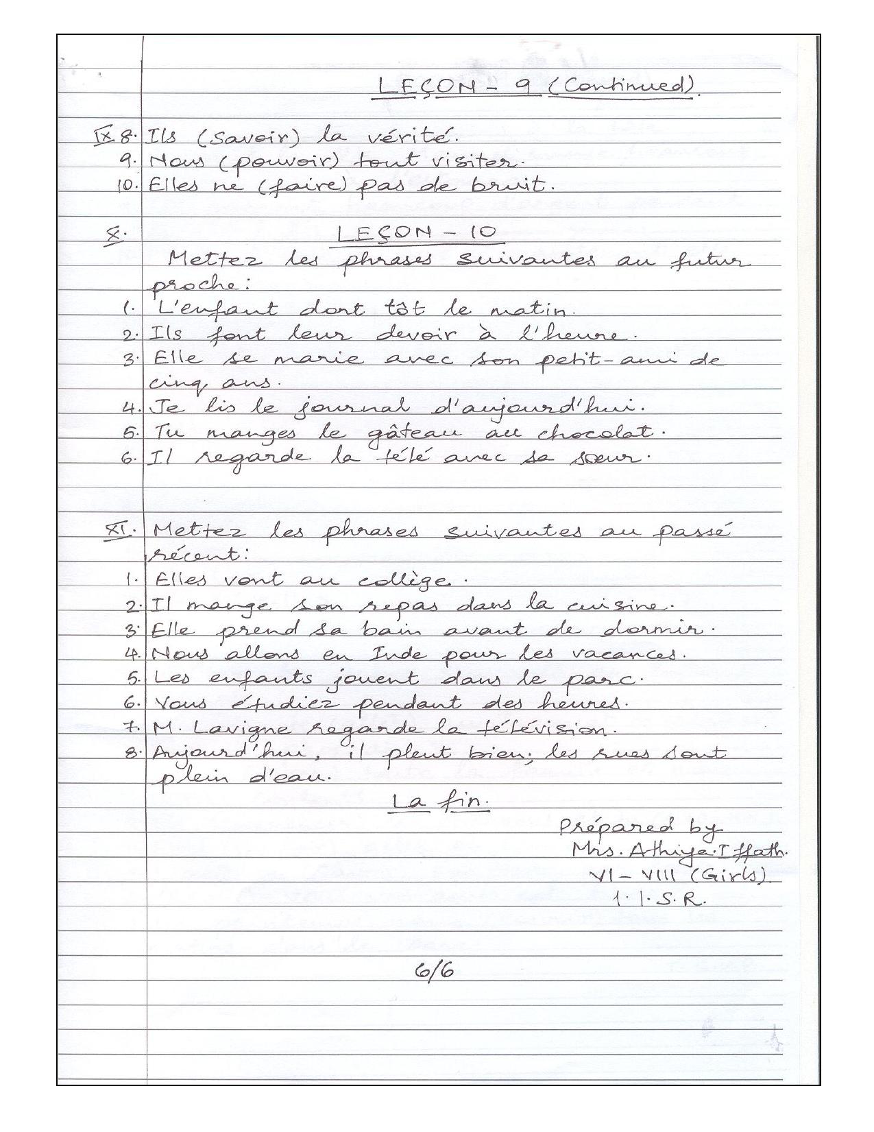 CBSE Worksheets for Class 8 French Assignment 22 - Page 2
