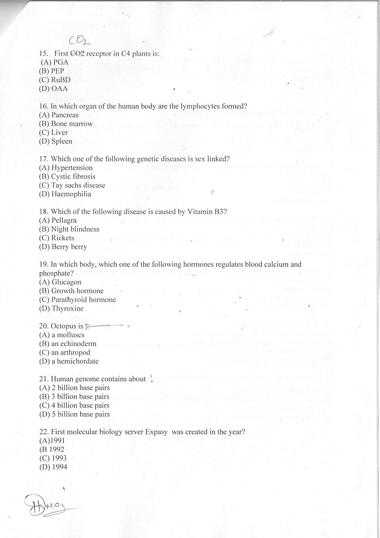 Odisha CPET BIOINFORMATICS SET II 2021 Question Paper - Page 3