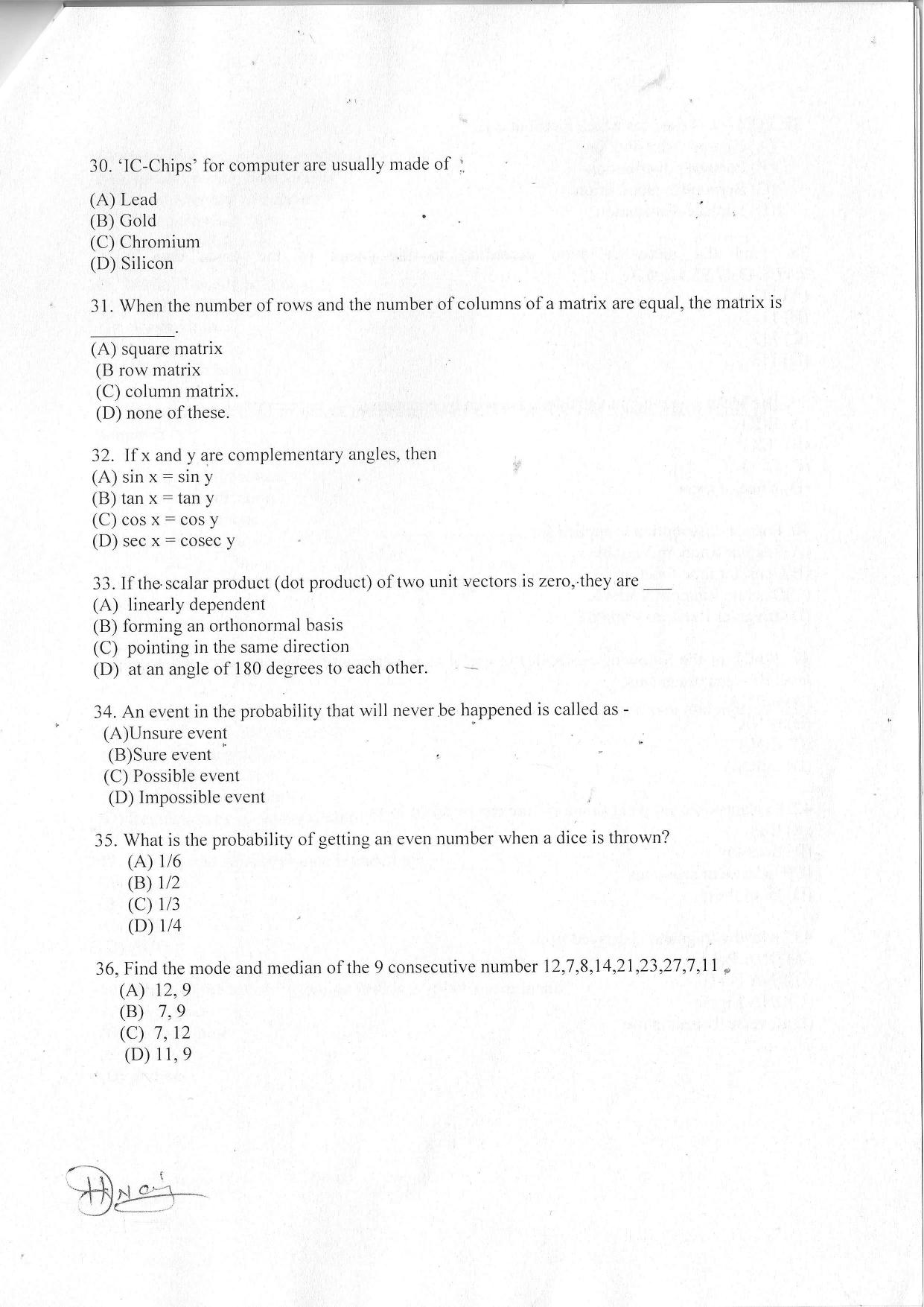Odisha CPET BIOINFORMATICS SET II 2021 Question Paper - Page 5