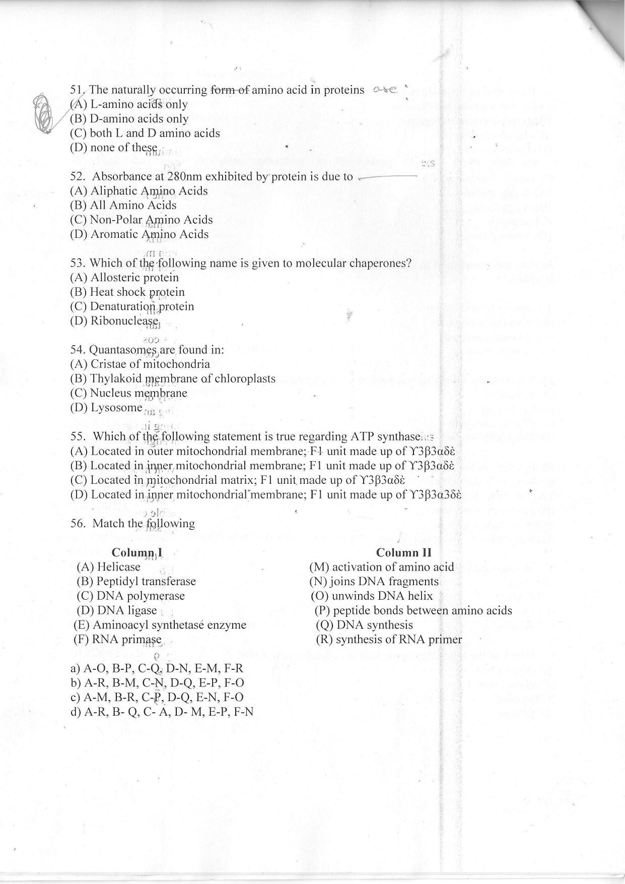 Odisha CPET BIOINFORMATICS SET II 2021 Question Paper - Page 8