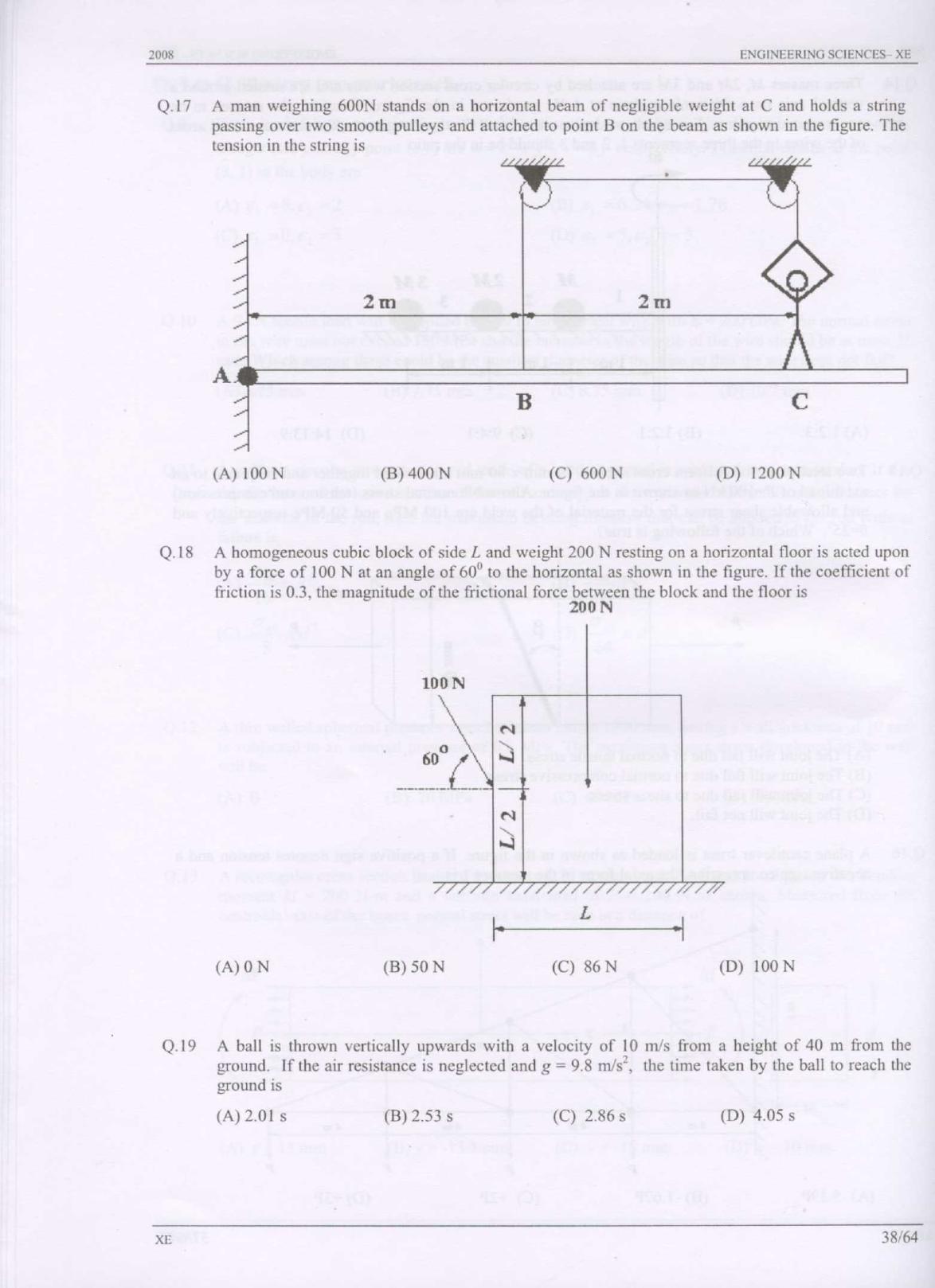 GATE 2008 Engineering Sciences (XE) Question Paper with Answer Key - Page 38
