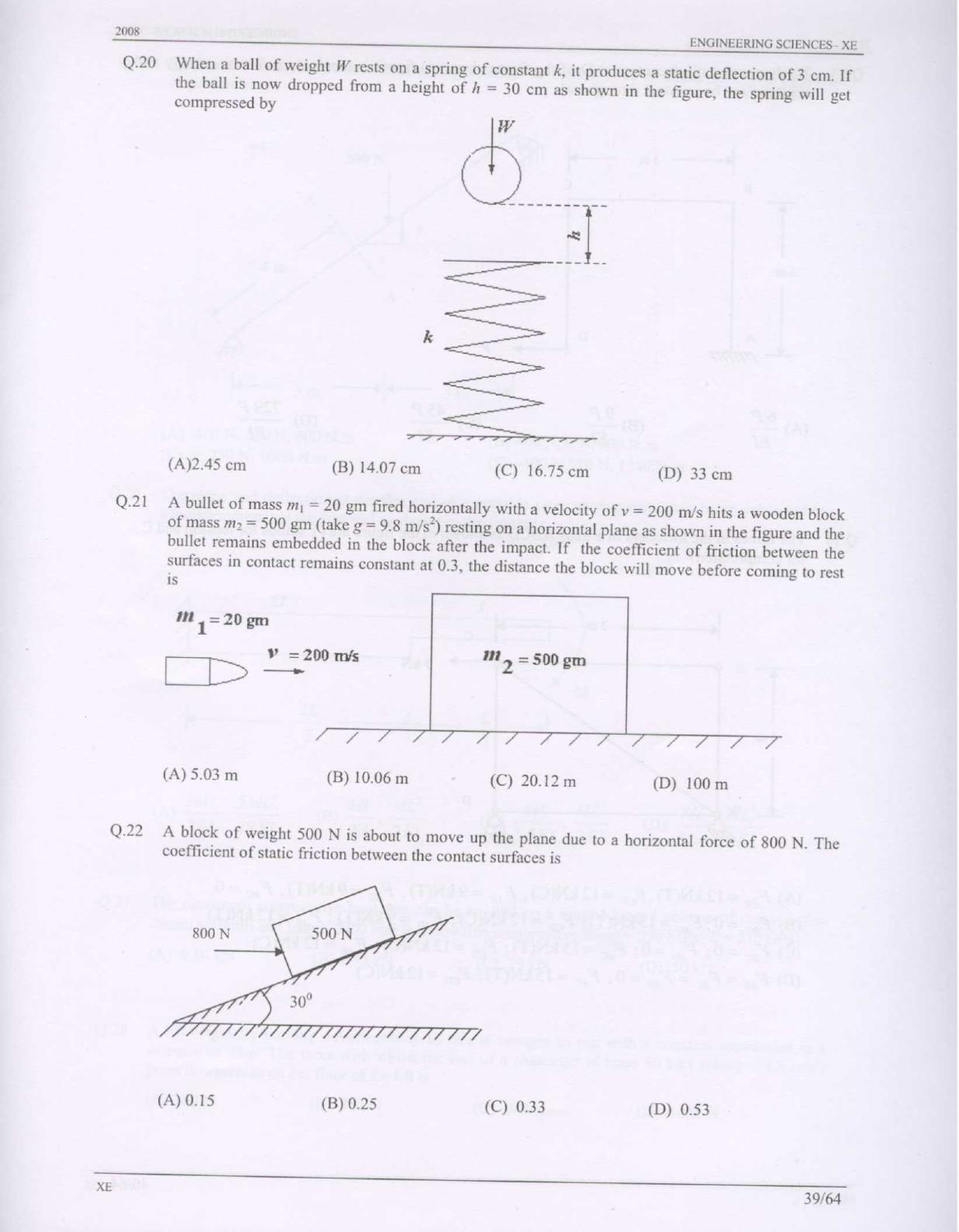 GATE 2008 Engineering Sciences (XE) Question Paper with Answer Key - Page 39