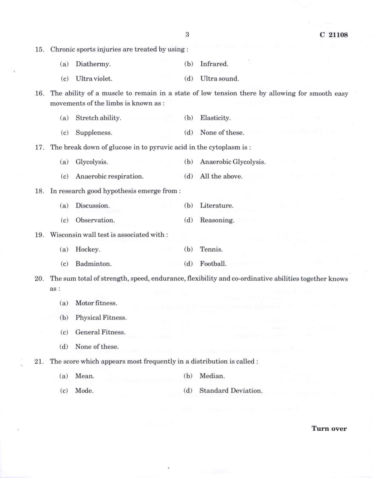 CUCAT 2022 M.P.Ed Question Paper - Page 3