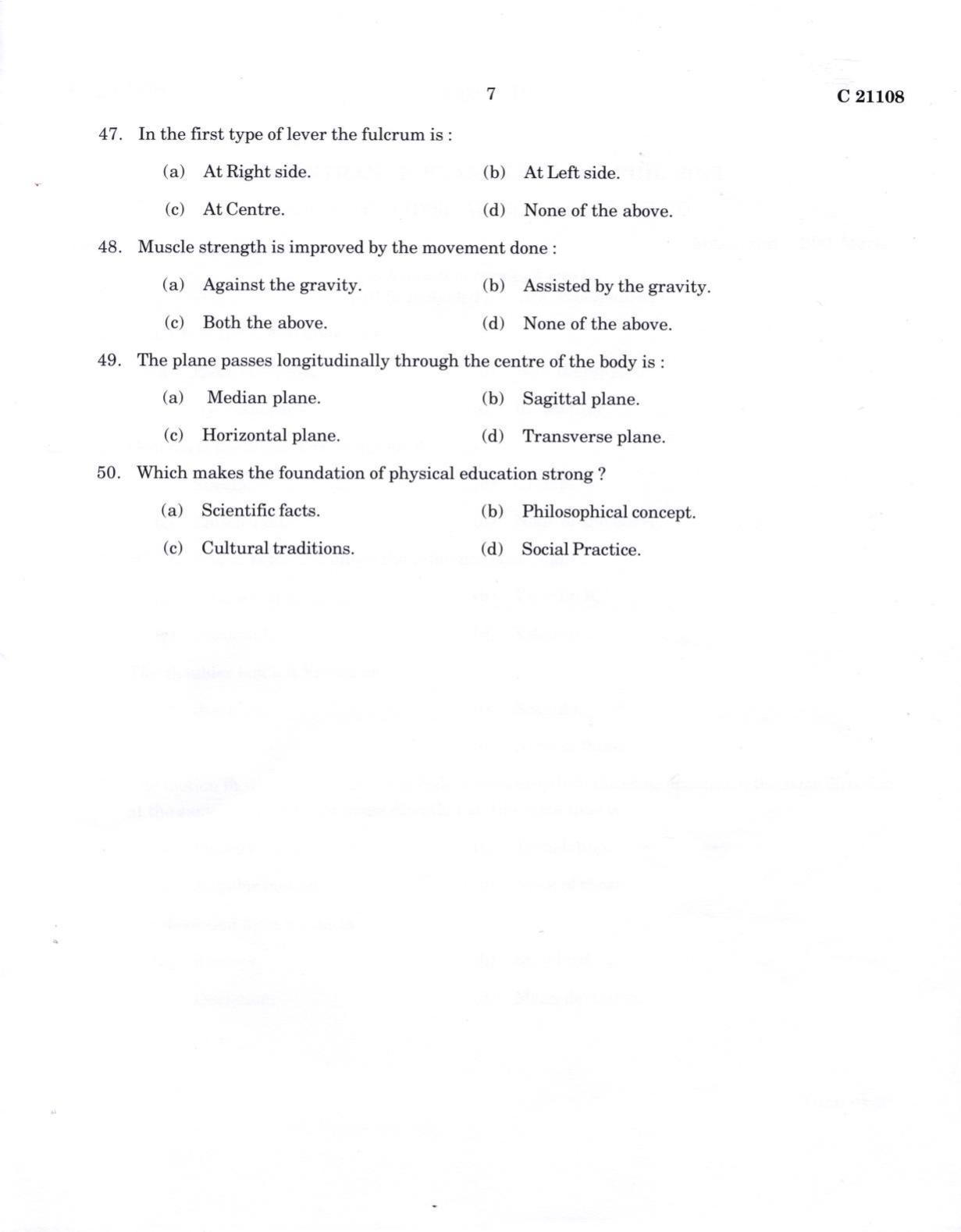 CUCAT 2022 M.P.Ed Question Paper - Page 7