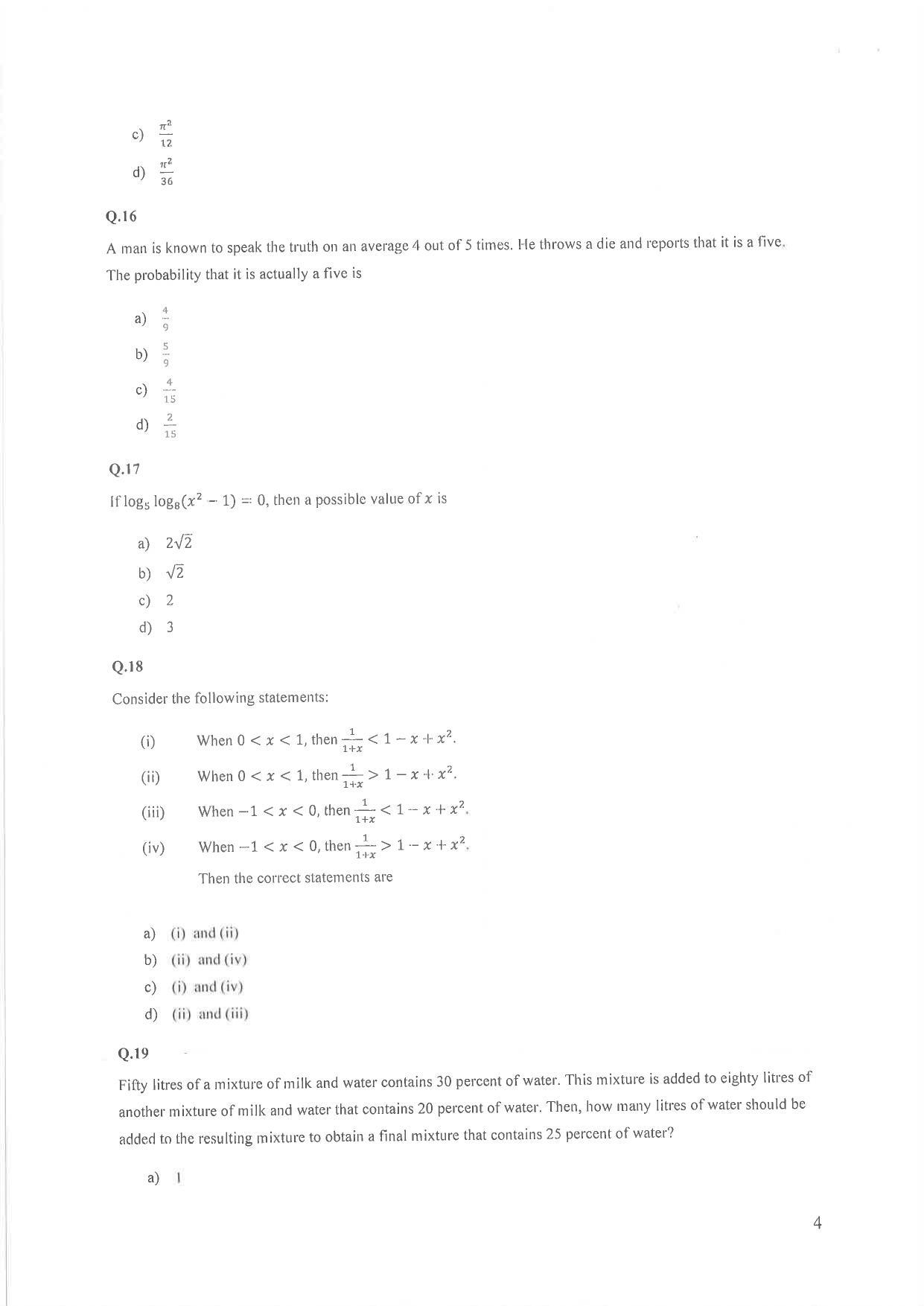 IIM Indore IPM 2020 Question Paper - Page 4
