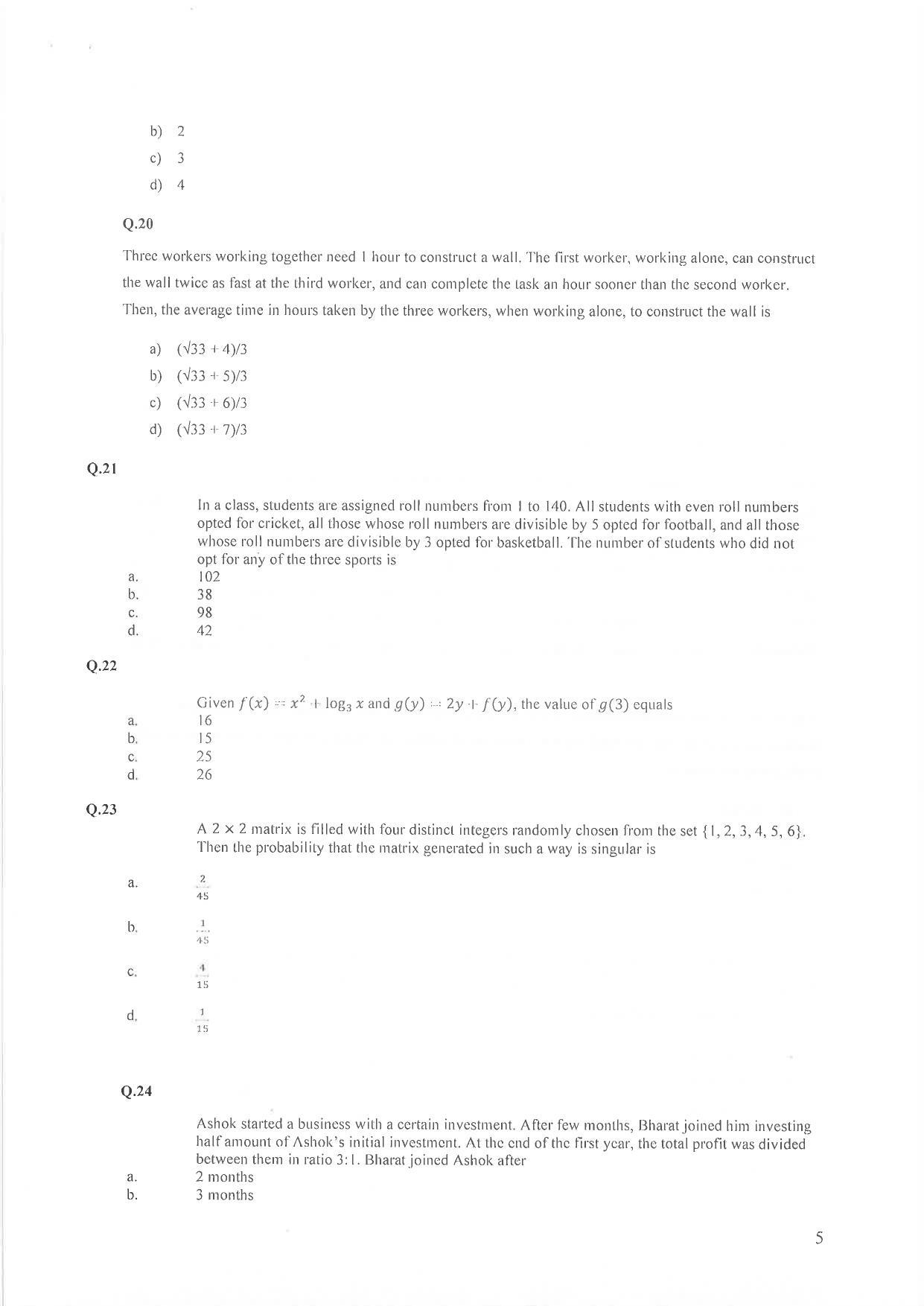 IIM Indore IPM 2020 Question Paper - Page 5