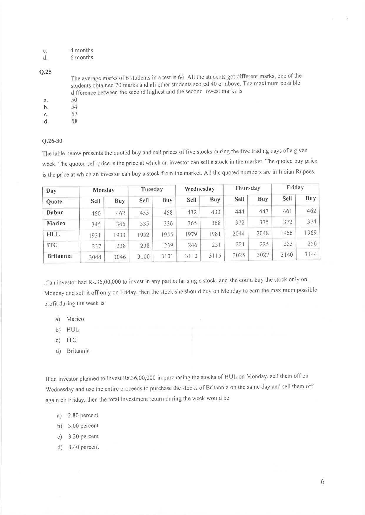 IIM Indore IPM 2020 Question Paper - Page 6