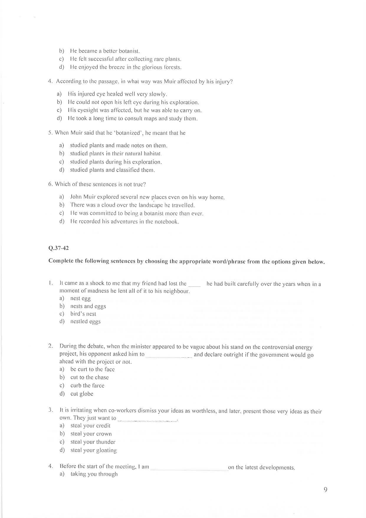 IIM Indore IPM 2020 Question Paper - Page 9