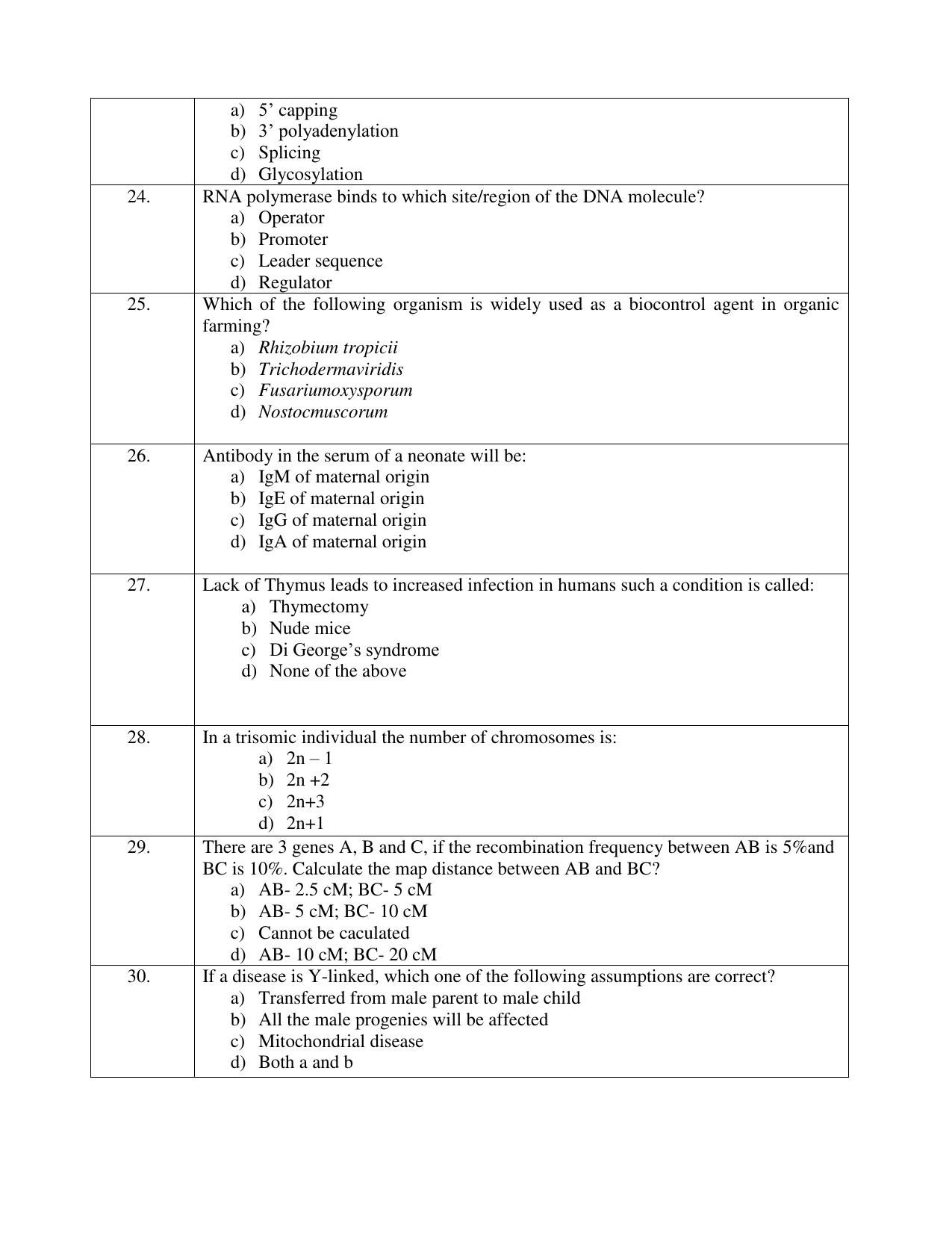 Odisha CPET 2021 MICROBIOLOGY Question Paper - Page 3