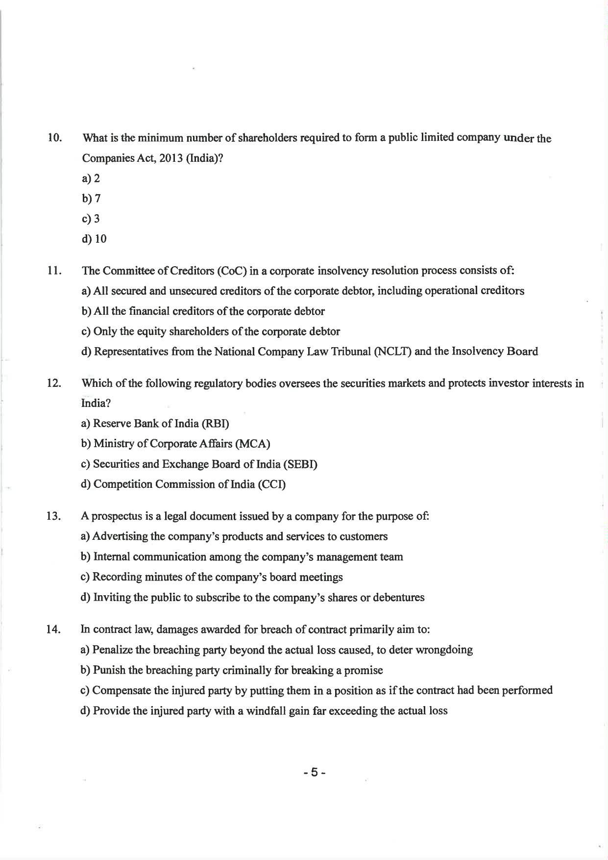 AILET 2025 Question Paper for LLM - Page 7