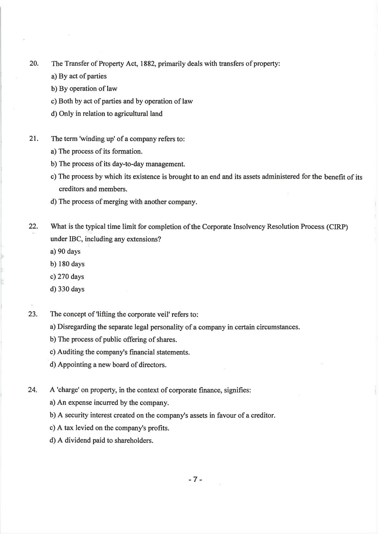 AILET 2025 Question Paper for LLM - Page 9