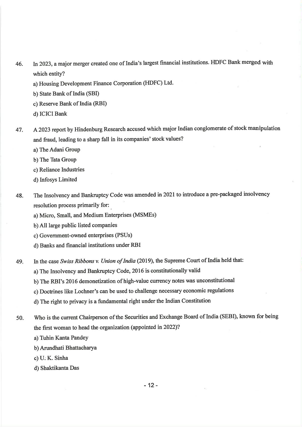 AILET 2025 Question Paper for LLM - Page 14