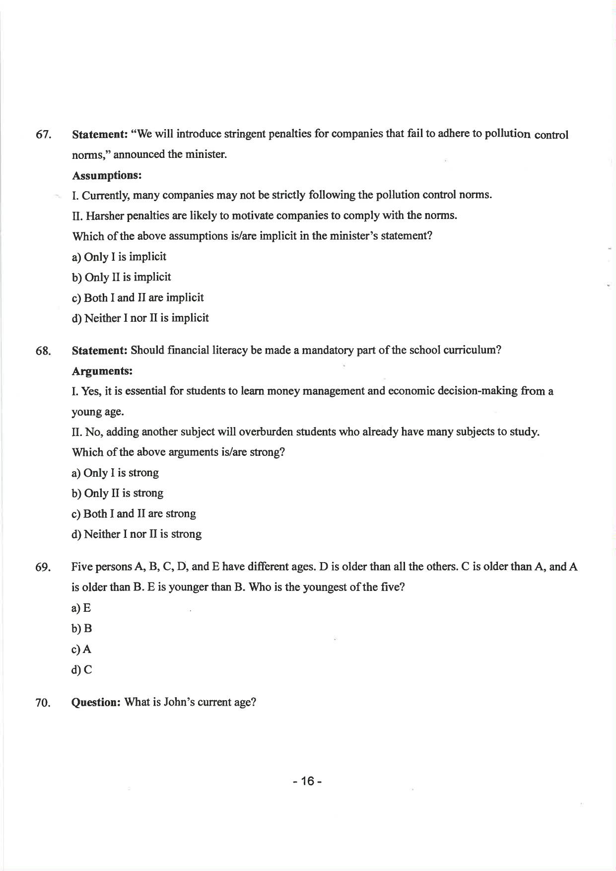 AILET 2025 Question Paper for LLM - Page 18