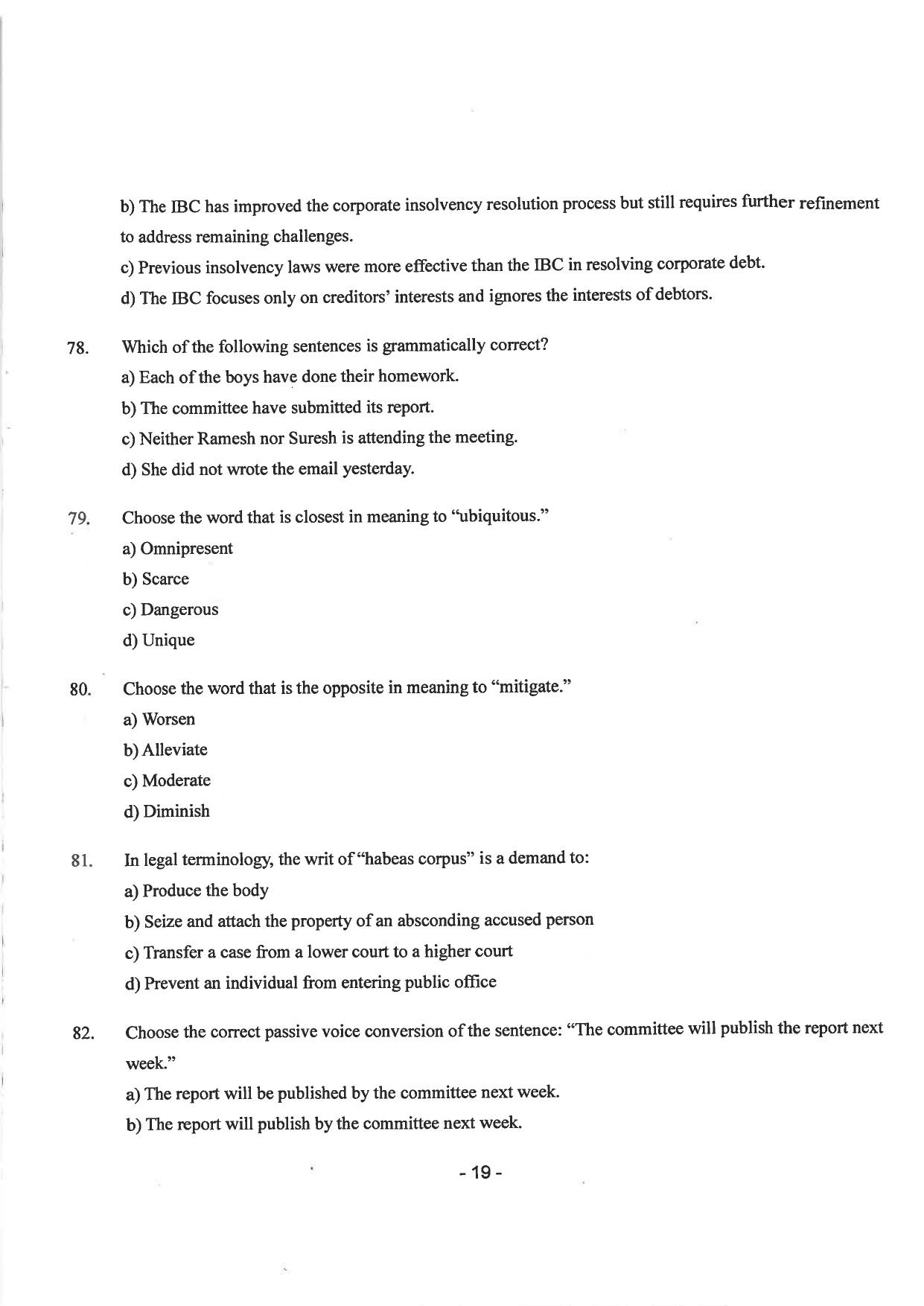 AILET 2025 Question Paper for LLM - Page 21