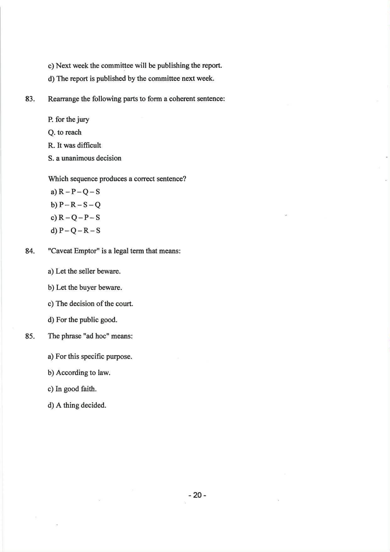 AILET 2025 Question Paper for LLM - Page 22