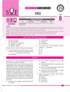 SOF IEO Class 8 (2023-2024) Sample Paper 