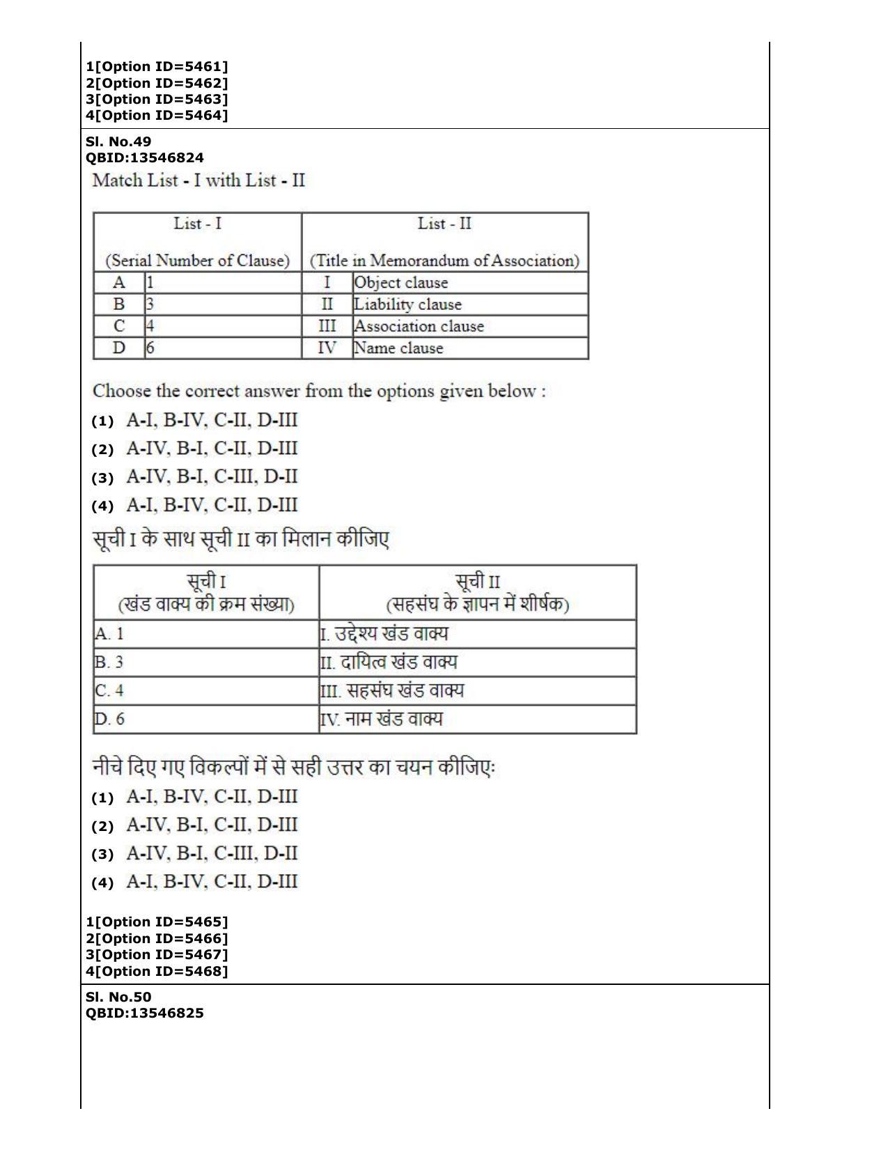 CUET (PG) 2022: PGQP-37 Commerce (2-09-2022) Question Paper - Page 29