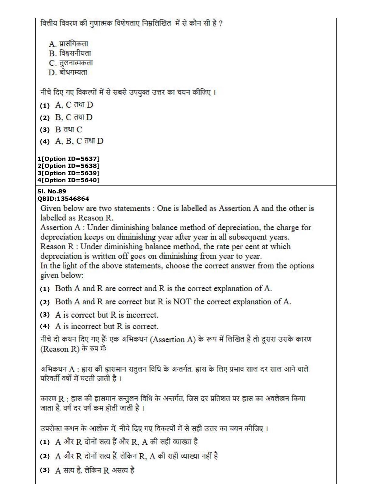 CUET (PG) 2022: PGQP-37 Commerce (2-09-2022) Question Paper - Page 52