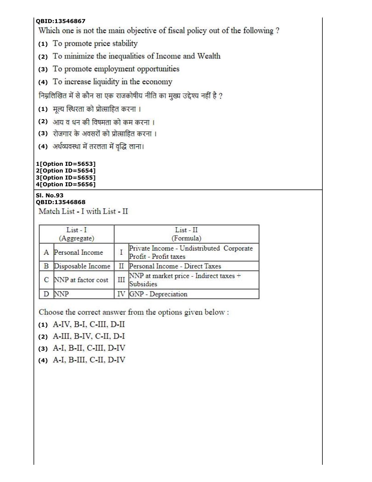CUET (PG) 2022: PGQP-37 Commerce (2-09-2022) Question Paper - Page 54