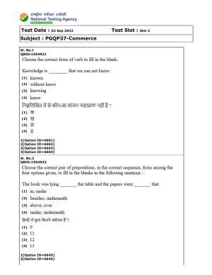 CUET (PG) 2022: PGQP-37 Commerce (2-09-2022) Question Paper