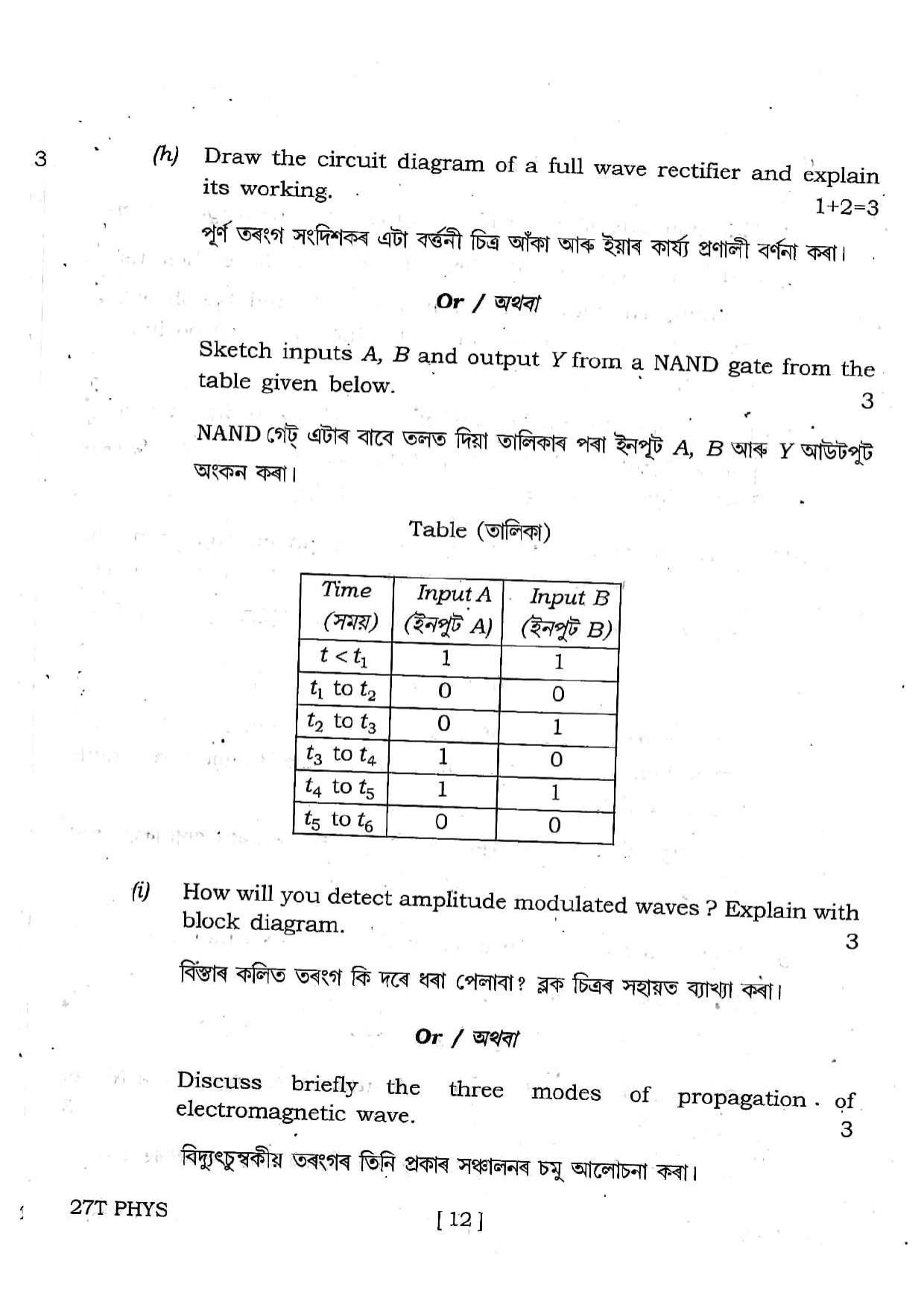 Assam HS 2nd Year Physics 2017 Question Paper - Page 12